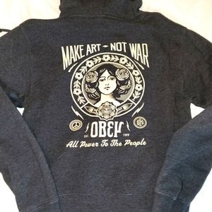 OBEY hoodie modern eclectic design Charcoal grey